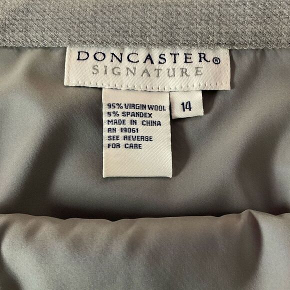 Doncaster Skirt Sheath Midi Grey Side Zipper Snap Clasp Closure Lined Women 14 - Picture 3 of 12